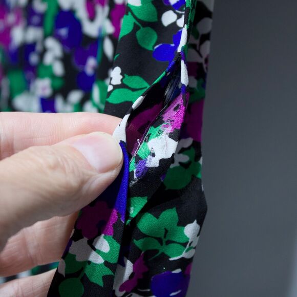 Lauren Ralph Lauren Georgette Cap Sleeve A-Line Floral Dress Women Size 10 (A6) - Picture 16 of 16